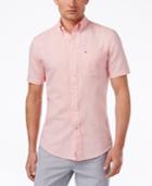 Tommy Hilfiger Men's Classic Fit Greenhouse Textured Short-sleeve Linen Shirt