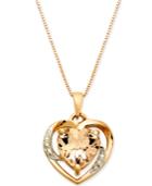 Morganite (1-3/4 Ct. T.w.) & Diamond Accent Heart 18 Pendant Necklace In 14k Rose Gold