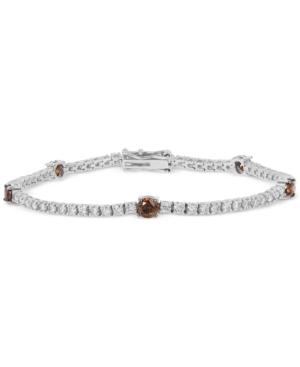 Le Vian Chocolatier White And Chocolate Diamond Bracelet (3-5/8 Ct. T.w.) In 14k White Gold