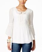 Style & Co. Crochet-trim Peasant Blouse, Only At Macy's