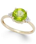Peridot (2 Ct. T.w.) And Diamond Accent Ring In 14k Gold