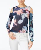 Bar Iii Printed Cold-shoulder Top, Only At Macy's