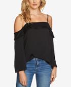 1.state Ruffled Cold-shoulder Top