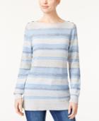 Karen Scott Cotton Embellished Sweater, Created For Macy's