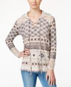 American Rag Printed Lace-inset Hoodie, Created For Macy's