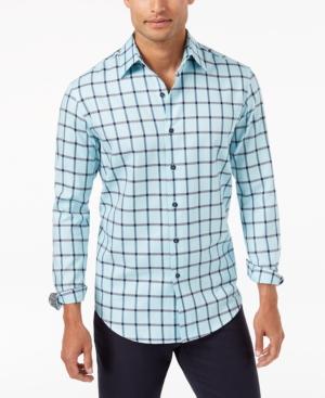 Tasso Elba Men's Windowpane-print Shirt, Created For Macy's