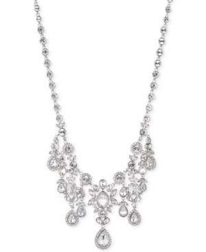 Givenchy Silver-tone Large Crystal Cluster Collar Necklace