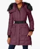 French Connection Faux-fur-trim Belted Coat, A Macy's Exclusive