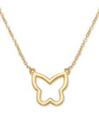 Butterfly Openwork 17 Pendant Necklace In 10k Gold