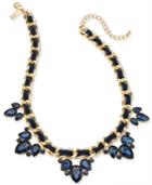 I.n.c. Gold-tone Stone Cluster Ribbon Link Statement Necklace, 18 + 3 Extender, Created For Macy's