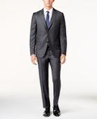 Dkny Men's Charcoal Flannel Slim-fit Suit
