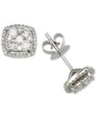 Diamond Squared-style Stud Earrings (1 Ct. T.w.) In 14k White Gold