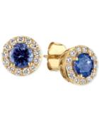Le Vian Tanzanite (1 Ct. T.w.) And Diamond (1/3 Ct. T.w.) Halo Stud Earrings In 14k Gold