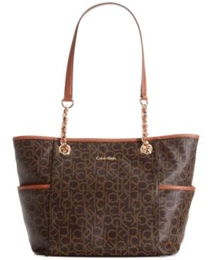 Calvin Klein Monogram Chain Tote