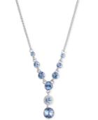 Givenchy Silver-tone Blue Crystal Y-neck Necklace
