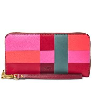 Fossil Emma Patchwork Rfid Zip Around Wallet