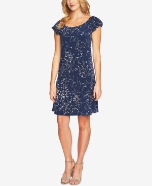 Cece Printed Bubble-sleeve Dress