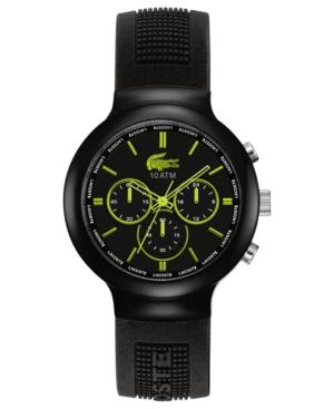 Lacoste L!ve Watch, Men's Chronograph Borneo Black Silicone Strap 44mm 2010650