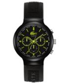 Lacoste L!ve Watch, Men's Chronograph Borneo Black Silicone Strap 44mm 2010650