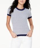 Maison Jules Patterned Ringer Sweater, Created For Macy's