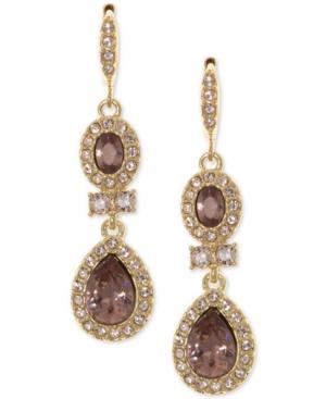 Givenchy Rose Gold-tone Halo Double Drop Earrings