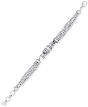 Lucky Brand Silver-tone Beaded Chain Fish Bracelet