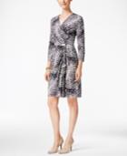 Charter Club Animal-print Faux-wrap Dress, Only At Macy's