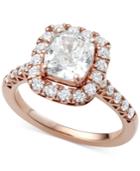Diamond Cushion Halo Engagement Ring (2 Ct. T.w.) In 18k Rose Gold
