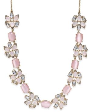 Kate Spade New York Gold-tone Pink Stone And Crystal Collar Necklace