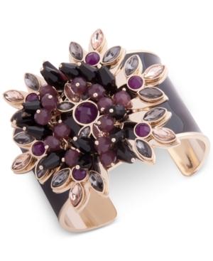 Ivanka Trump Gold-tone Multi-stone Flower Jet Cuff Bracelet