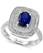 Effy Sapphire (1-2/5 Ct. T.w.) And Diamond (2/3 Ct. T.w.) Ring In 14k White Gold