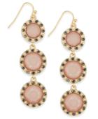 Inc International Concepts Gold-tone Stone Triple Drop Earrings, Only At Macy's