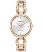 Citizen Women's L Collection Rose Gold-tone Stainless Steel Bracelet Watch 28x30mm Em0423-56a