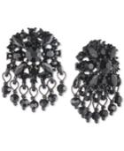 Marchesa Black-tone Jet Crystal & Shaky Bead Button Earrings