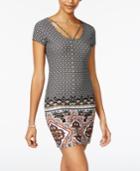 Planet Gold Mixed-print T-shirt Dress