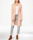 Say What? Juniors' Patterned Hooded Duster Cardigan
