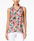Ny Collection Floral-print Swing Blouse