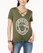 Freeze 24-7 Juniors' Pink Floyd Crisscross Graphic T-shirt