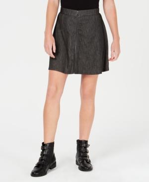 Ultra Flirt By Ikeddi Juniors' Zip-front Marled Skater Skirt