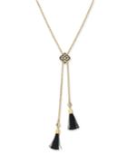 Kate Spade New York Gold-tone Black Tassel Lariat Necklace