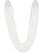 Carolee Silver-tone Crystal, Imitation & Freshwater Pearl (4-12mm) 16 Multi-row Necklace