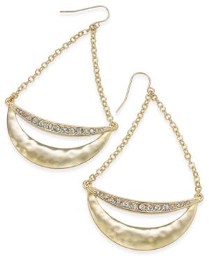Thalia Sodi Gold-tone Pave Crescent Chandelier Earrings, Only At Macy's