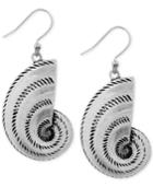 Lucky Brand Silver-tone Shell-style Drop Earrings