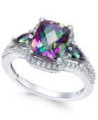 Mystic Topaz (2-1/6 Ct. T.w.) And White Topaz (1/4 Ct. T.w.) Ring In Sterling Silver