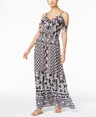 Inc International Concepts Printed Off-the-shoulder Maxi Dress, Only At Macy's