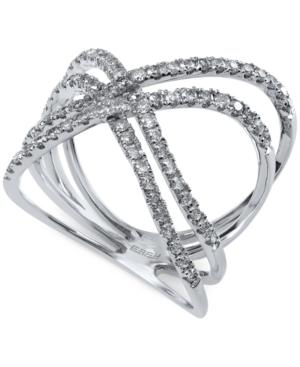 Effy Diamond Crossover Ring (5/8 Ct. T.w.) In 14k White Gold