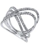 Effy Diamond Crossover Ring (5/8 Ct. T.w.) In 14k White Gold