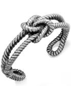 Sterling Silver Bracelet, Textured Knot Bangle