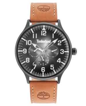 Timberland Men's Blanchard Tawny Brown Leather Strap Watch 45mm