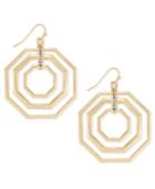Thalia Sodi Gold-tone Pave Octagon Multi-row Drop Hoop Earrings, Created For Macy's